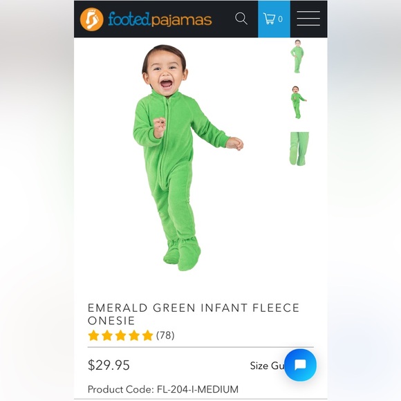 EMERALD GREEN INFANT FLEECE ONESIE - Picture 1 of 6